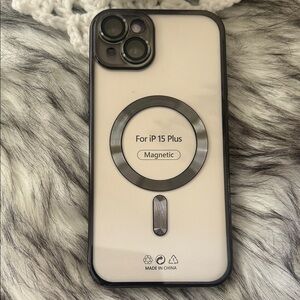 PEAKFUEL  iPhone 15 Plus clear Case with black.